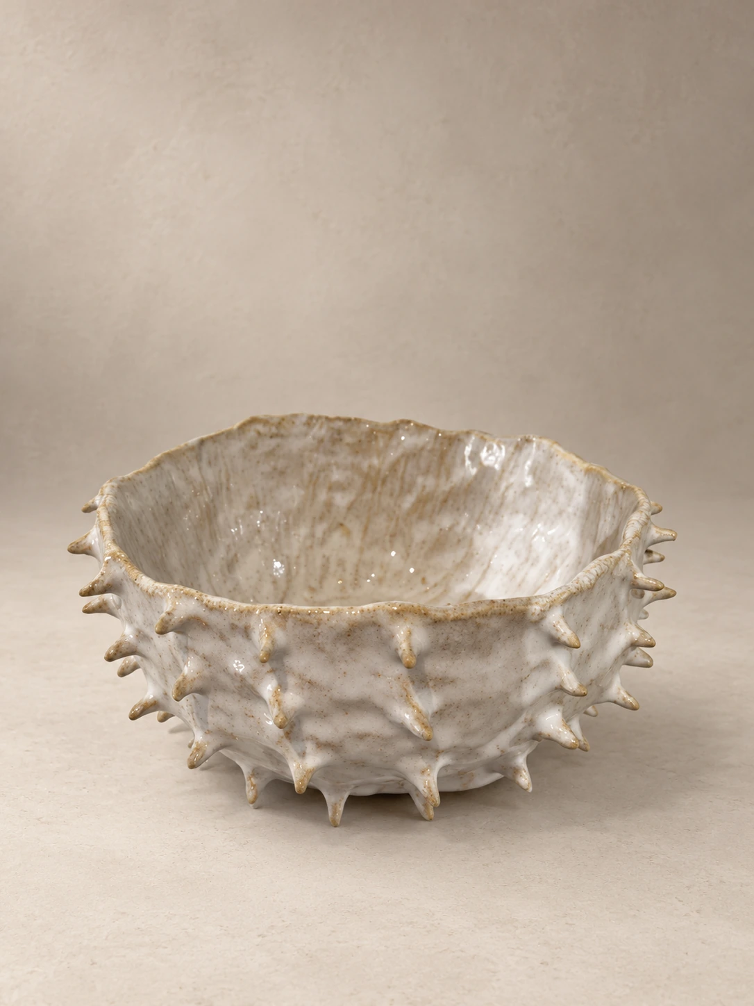 Urchin — glazed white clay by Shristi Shrestha Demougeot